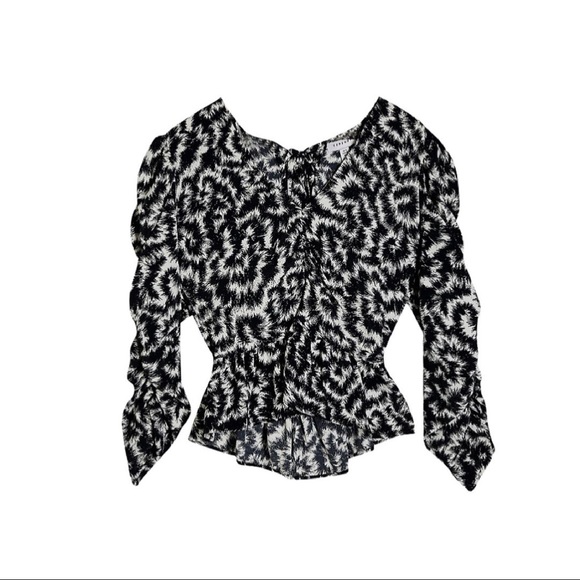 TOPSHOP | Scratchy Wave Blouse Top - Picture 4 of 4